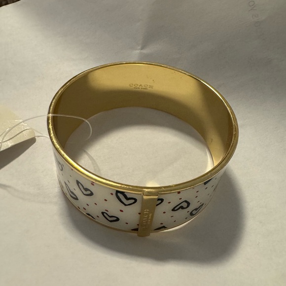 Brand New with Tags Coach Chalk/Gold Multi Bangle 91412 Below $148 Retail - Picture 2 of 4